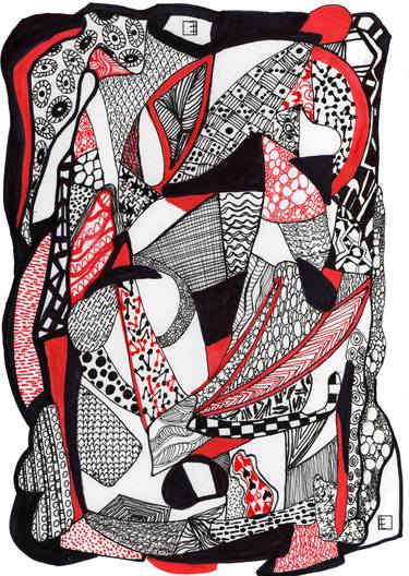 Original Surrealism Abstract Drawings by Carmen Luna