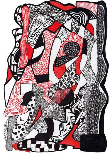 Original Dada Abstract Drawings by Carmen Luna
