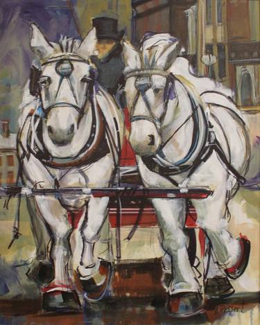 Original Contemporary Horse Mixed Media by Nancy Bossert