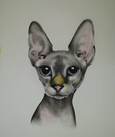 Original Fine Art Cats Drawings by Marta Sladká