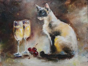 Original Expressionism Animal Painting by Galina Kolomenskaya