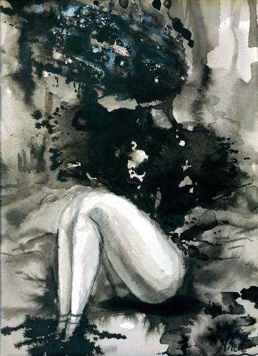 Original Figurative Mortality Drawings by Nina Fabunmi
