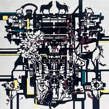 Original Black & White Animal Painting by Gunter Pusch