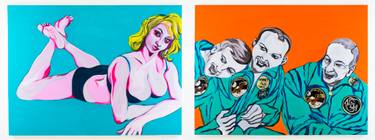 Original Conceptual Pop Culture/Celebrity Painting by Marcia Hillis