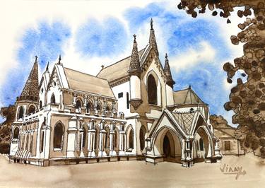 Original Classicism Architecture Painting by Vinay Babar