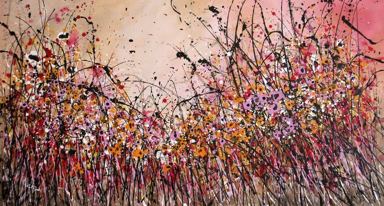 Print of Abstract Expressionism Floral Paintings by Cecilia Frigati