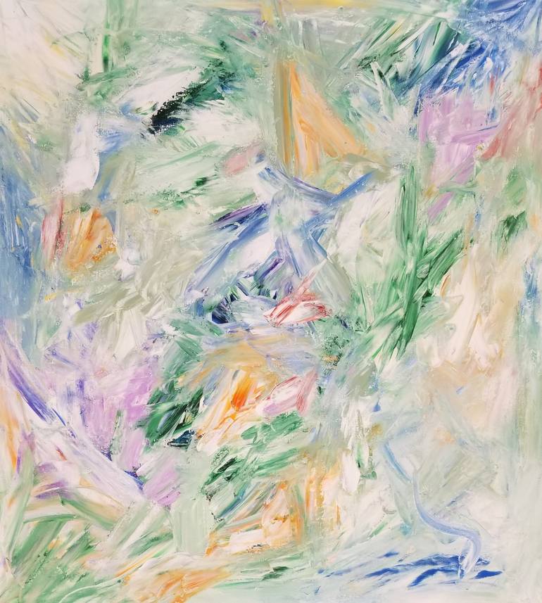 Original Abstract Expressionism Abstract Paintings by Monique J Dufour