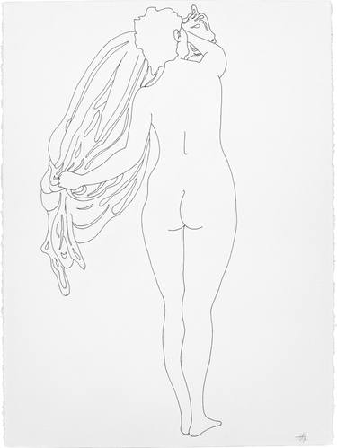 Original Black & White Nude Drawing by Jay Worth Allen