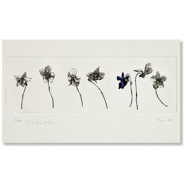 Original Fine Art Floral Printmaking by Rasa Prismontiene