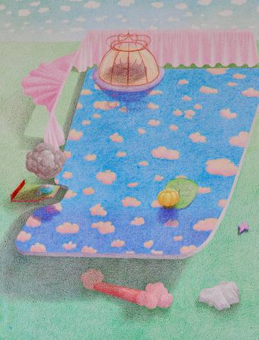 Original Surrealism Abstract Drawing by Edith Torony