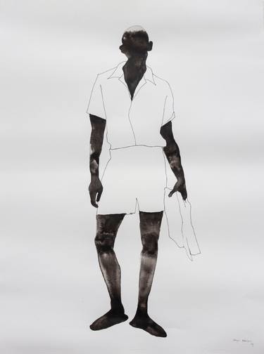 Original Black & White Body Drawing by Onyis Martin