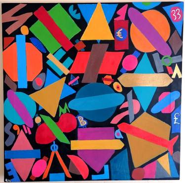 Original Geometric Abstract Drawings by Aydin Yasalar