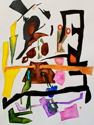 Original primitivism Abstract Painting by Charis Psachos