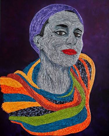Original Expressionism Portrait Mixed Media by Karim Zangar