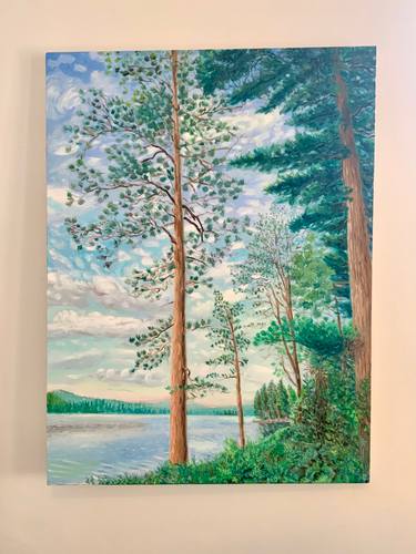 Original Art Nouveau Landscape Painting by Paul Gorlach