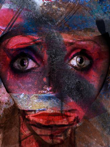 Original Abstract Expressionism Portrait Mixed Media by Andrew Agostino