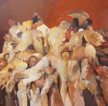 Original Abstract Expressionism Erotic Paintings by Andres Vivo