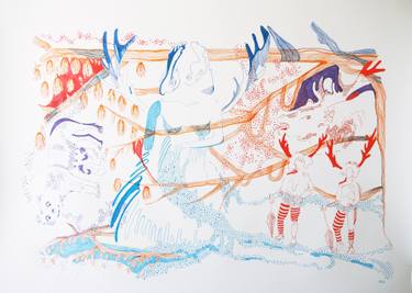 Original Figurative Women Drawing by Karine Morel
