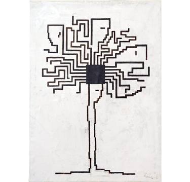 Original Geometric Tree Paintings by Fausto Rullo
