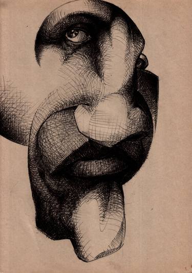 Original Expressionism Language Drawings by R F R