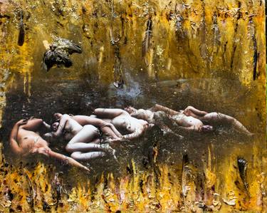 Original Abstract Expressionism Nude Collage by Elsa Marie Keefe