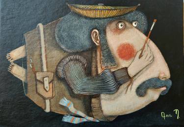 Original Expressionism Men Painting by Gor Petrosyan