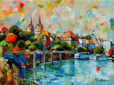 Original Cubism Cities Paintings by Miriam Montenegro