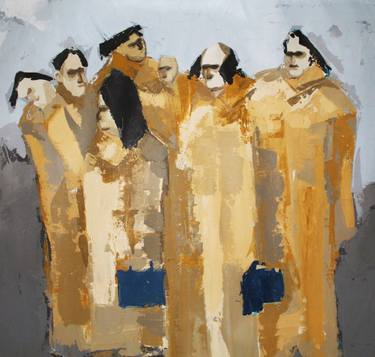 Original Abstract Expressionism People Painting by Merve Acarlı