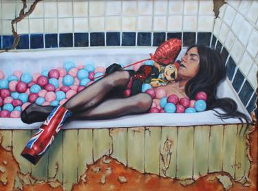 Original Figurative Portrait Paintings by Rosso Emerald Crimson