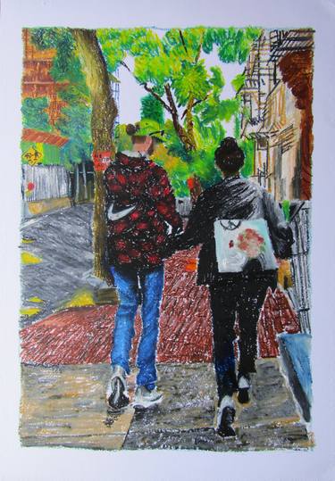 Original Contemporary People Drawings by Mary Cinque