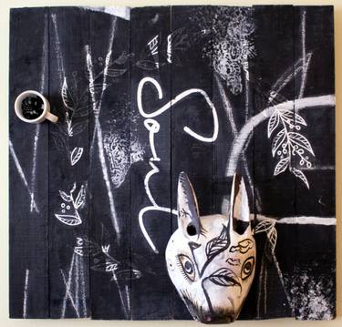 Original Black & White Love Sculpture by Tamara Wasserman