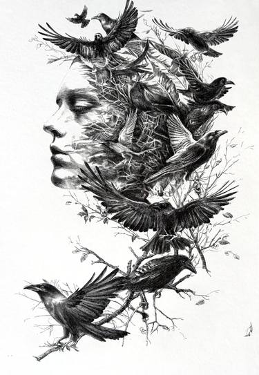 Original Realism Fantasy Drawing by Moisei Sandita