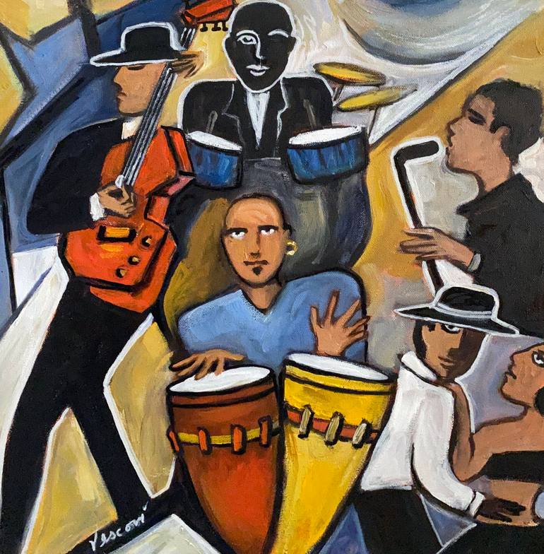 Print of Cubism Music Paintings by Valerie Vescovi