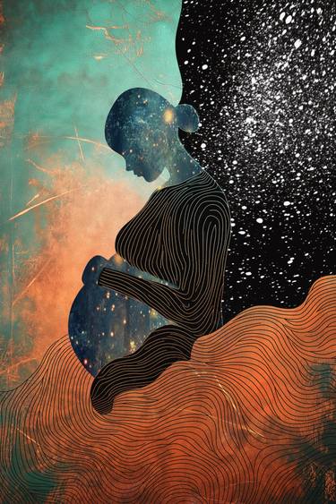 Original Algorithmic Family Mixed Media by Ifusha Kalina