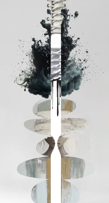 Original Algorithmic Abstract Mixed Media by Ifusha Kalina