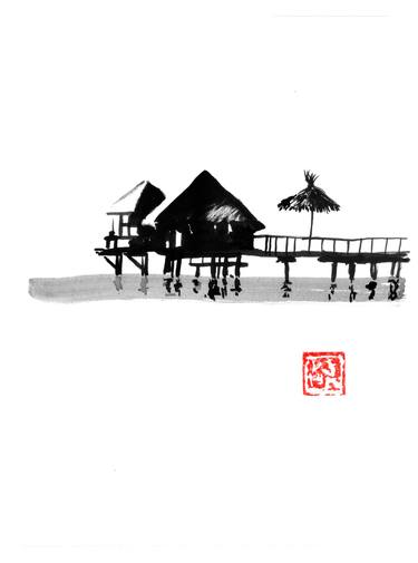 Original Fine Art Landscape Drawings by Pechane Sumie