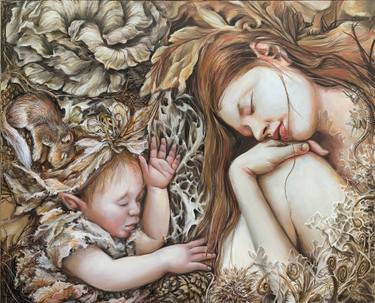 Original Figurative Fantasy Painting by Pamela Mower-Conner