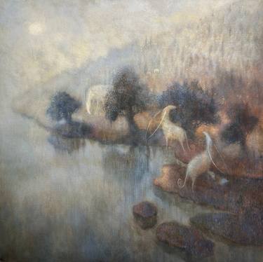 Original Dada Landscape Painting by Elena Markova