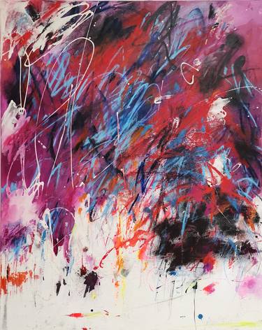 Original Abstract Expressionism Abstract Painting by Marie-José Domenjoz
