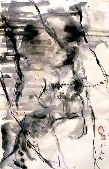 Original Abstract Expressionism Abstract Drawings by Meevi Choi