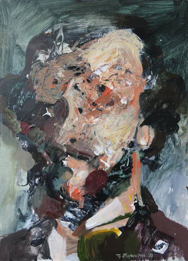 Original Abstract Expressionism Portrait Paintings by Goce Trajkovski