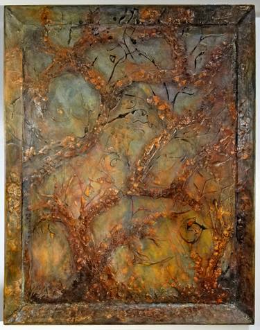 Original Abstract Nature Mixed Media by Iva Penner