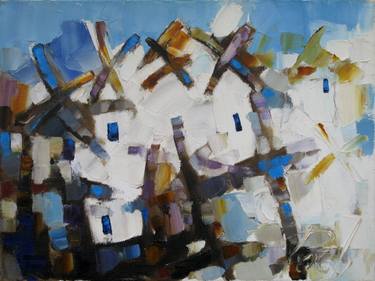 Original Abstract Architecture Paintings by Oleksandr Ros