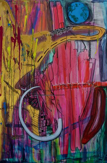 Original Abstract Expressionism Animal Painting by Eye Deed