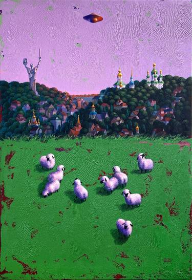 Original Figurative Landscape Painting by Oleksii Burdii