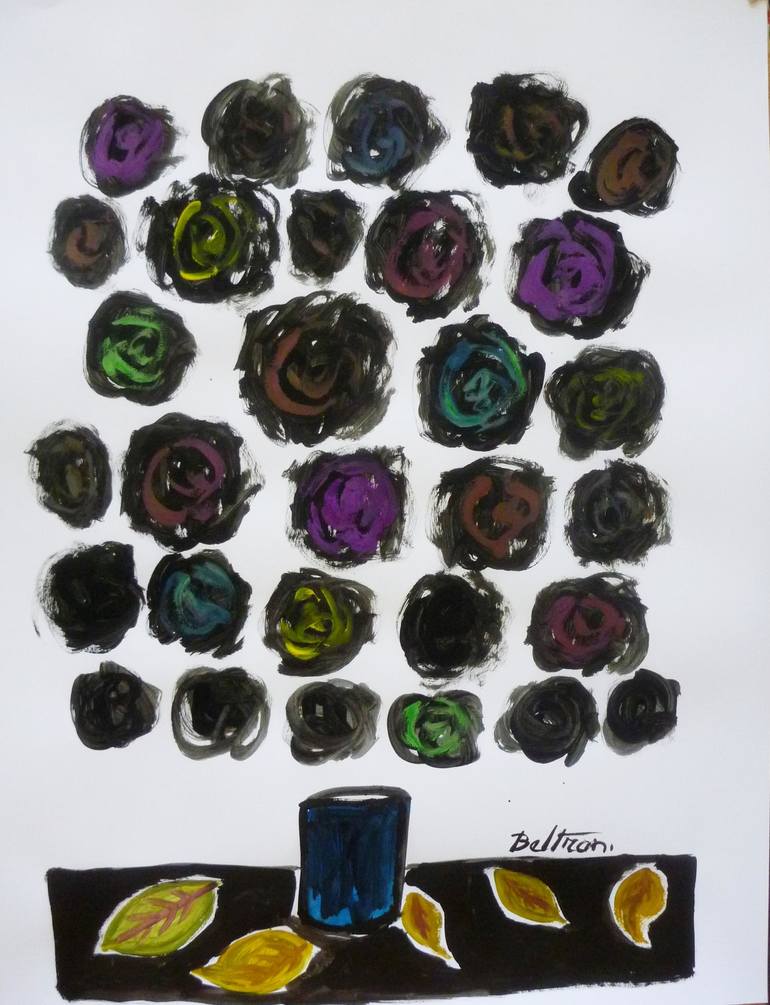 Print of Art Deco Floral Paintings by Pierre-Yves Beltran