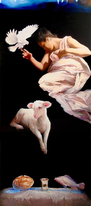 Original Expressionism Religious Paintings by Fritsch Louise