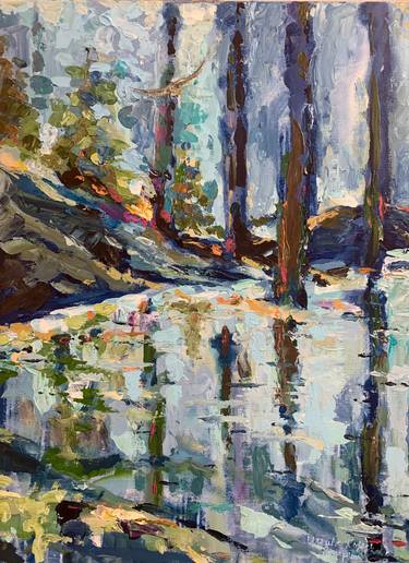 Original Expressionism Nature Painting by Ursula Lampron