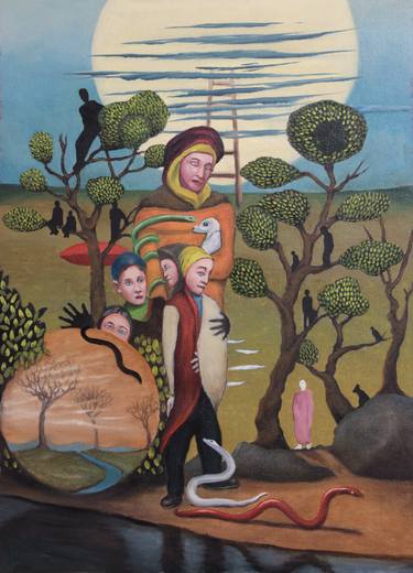 Print of Expressionism Classical mythology Paintings by Gyula Szabo