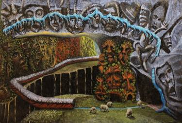 Original Surrealism Outer Space Paintings by Gyula Szabo